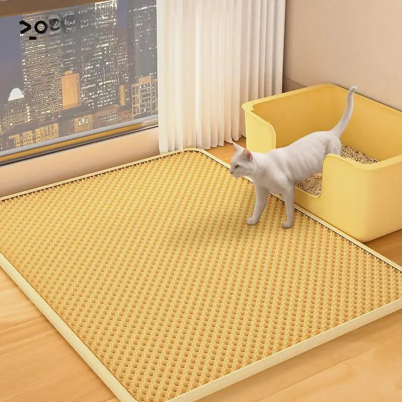 Cat Litter Mat Anti-carry-out Filter Anti-splash Dirty Basin Pet Double-layer Anti-urine Toilet Mat Easy to Clean and Non-slip