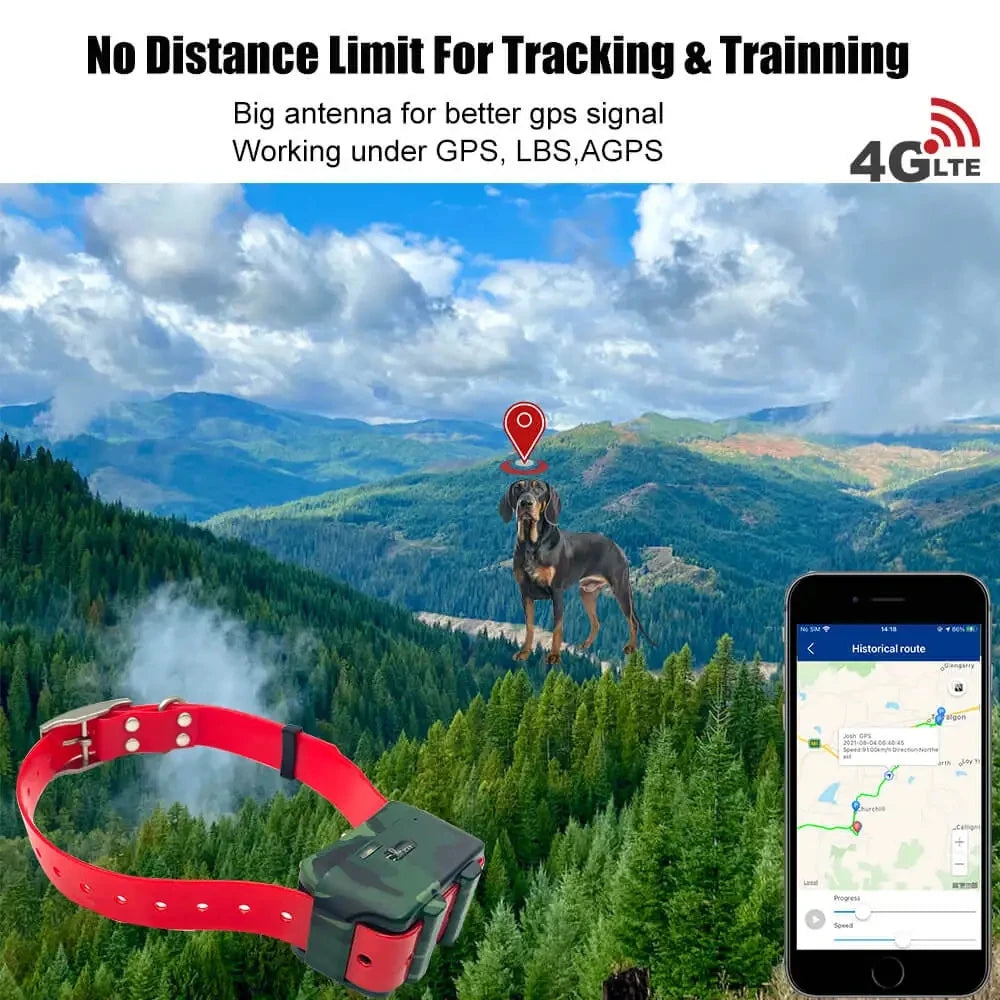 4G GPS Tracker Dog Collar for Hunting Dogs Cow Sheep 4000 mAh IP68 Waterproof Pet Tracker Large Animal Collar with Free App