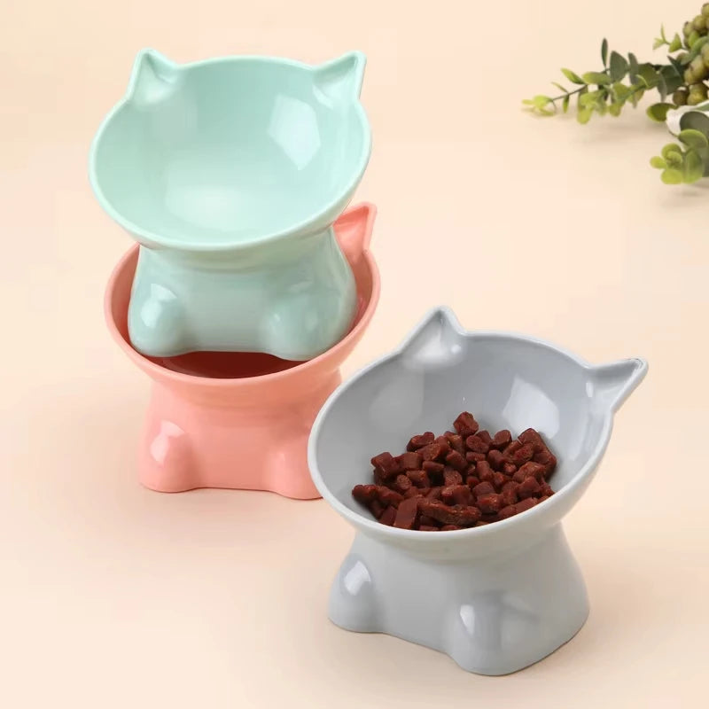 Tilted Cat Food Bowl Elevated Cat Bowl Ergonomic Cat Food Dish Anti Vomiting Raised Cat Food Bowl Non Slip for Cats Dogs
