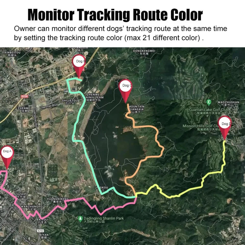 4G GPS Tracker Dog Collar for Hunting Dogs Cow Sheep 4000 mAh IP68 Waterproof Pet Tracker Large Animal Collar with Free App