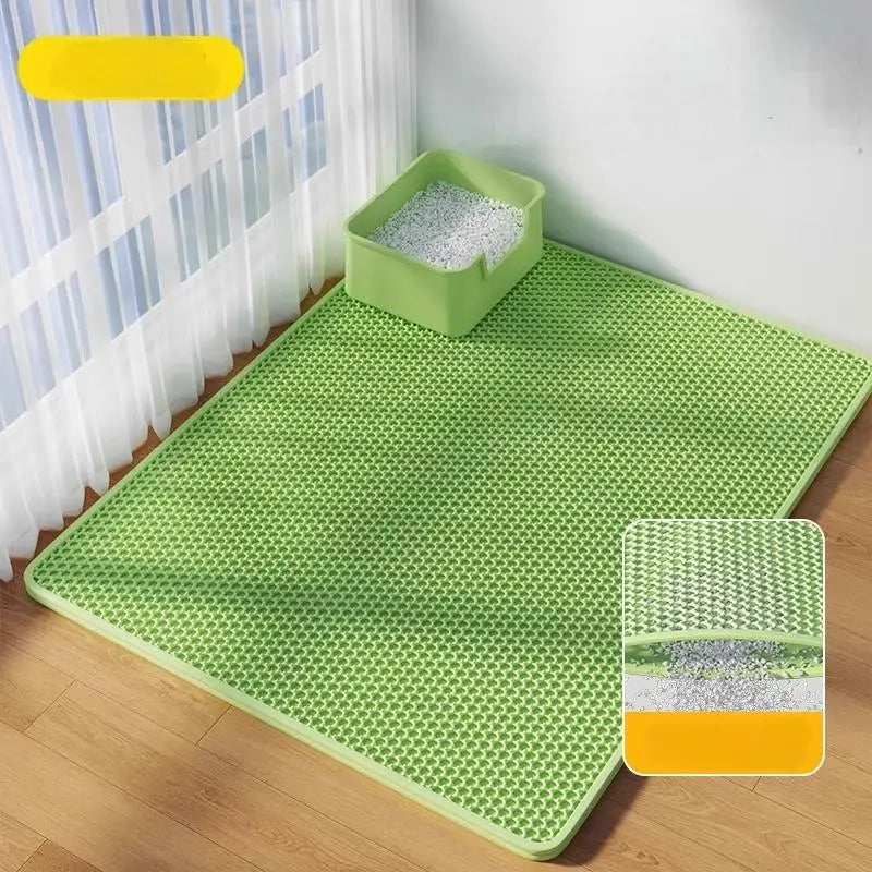 Cat Litter Mat Anti-carry-out Filter Anti-splash Dirty Basin Pet Double-layer Anti-urine Toilet Mat Easy to Clean and Non-slip