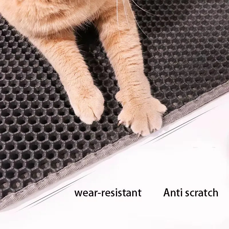 Cat Litter Mat Anti-carry-out Filter Anti-splash Dirty Basin Pet Double-layer Anti-urine Toilet Mat Easy to Clean and Non-slip