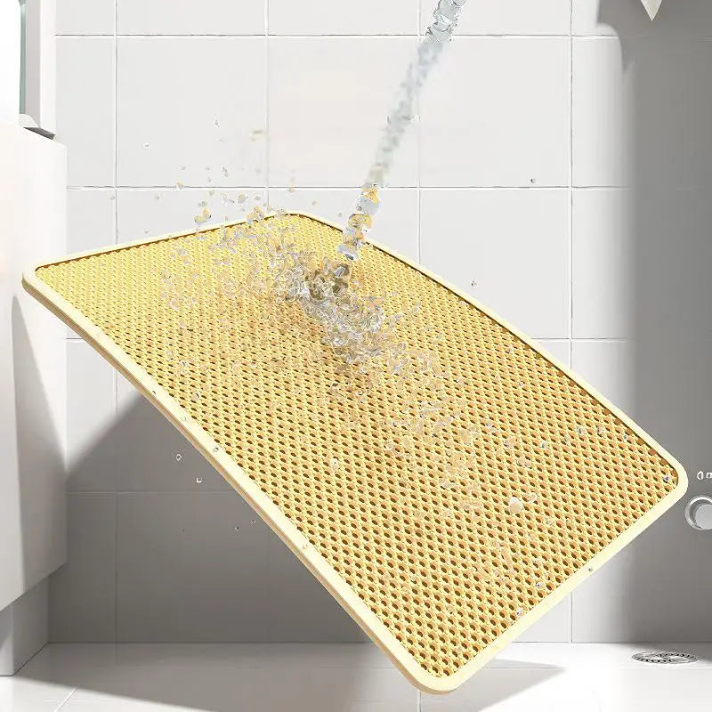 Cat Litter Mat Anti-carry-out Filter Anti-splash Dirty Basin Pet Double-layer Anti-urine Toilet Mat Easy to Clean and Non-slip