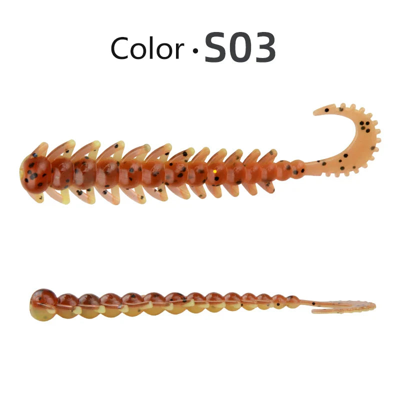 MEREDITH Fishing Lure Bug see Silicone Baits 75mm 20pcs Fishing Wobbler Bass Pike Shad Artificial Swimbait Jigging Soft Lures