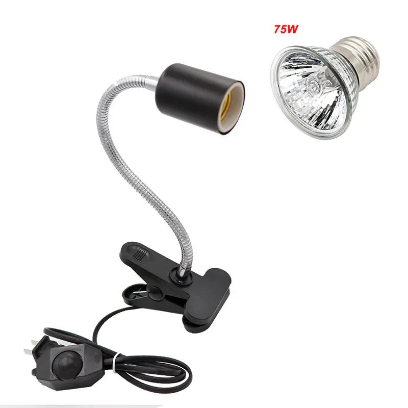 UVA+UVB E27 Pet Reptile Lamp Clip-on Bulb Lamp Holder Turtle Basking UV Heating Lamp Kit Tortoises Light Lizards Lighting