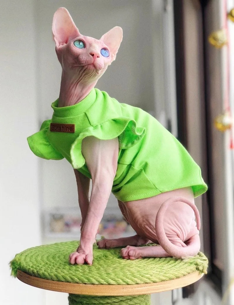 2021 Luxury Sphynx Cat Clothes Summer Dog Fancy Dress For Hairless Cats Clothing Small French Bulldog Puppy Costume Kittens Vest