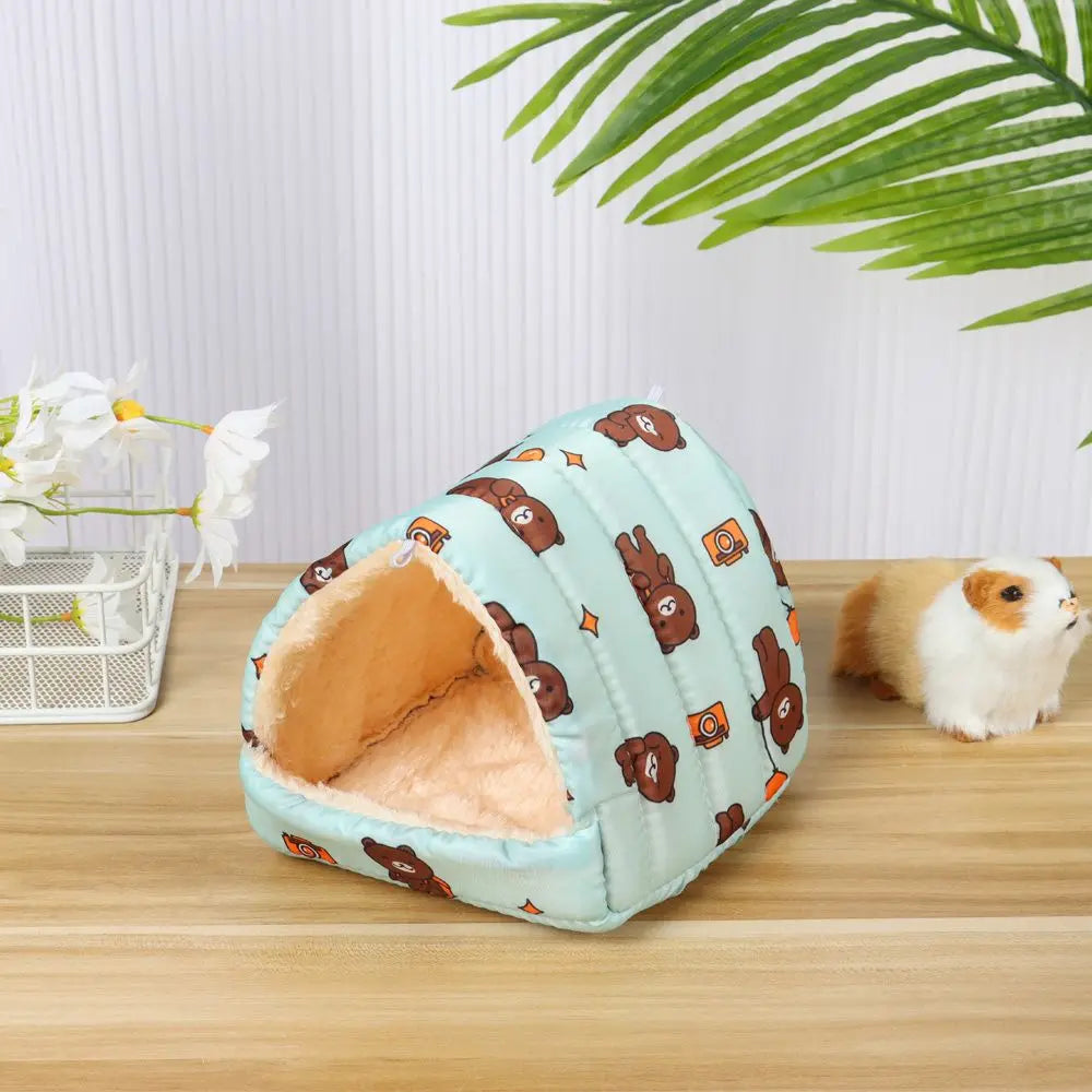 Hamster Nest Winter Warm Soft Mat Hangable Hamster House Small Animal Sleeping Bed Mini Pet Rabbit Squirrel Nest Guinea Pig Nest