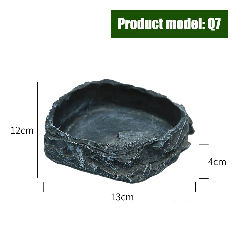Crawler Pet Feeder Bowl Basin Resin Non-toxic Food Water Pot Reptile Turtle Scorpion Lizard Gecko Decor Pets Supply Accessories