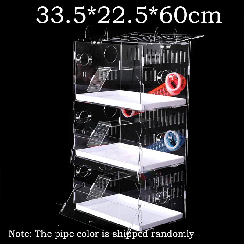 Acrylic Hamster Cage Transparent Single/Double/ Three Layer Villa Guinea Pig Golden Silk Bear Empty Cage Supplies Small Pet Nest