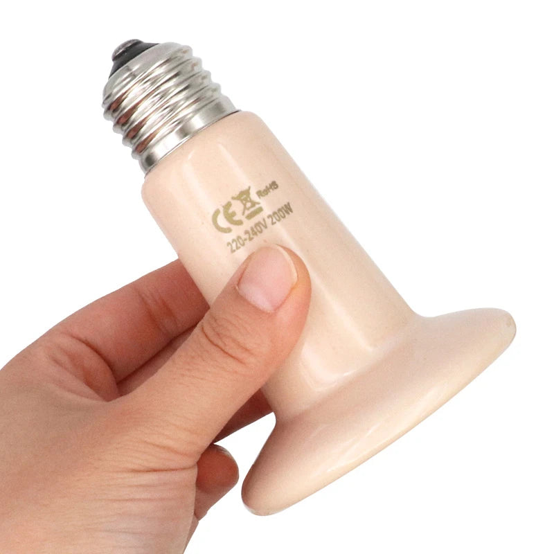 5Pcs Pet Heating Lamp 220V Infrared Ceramic Emitter Heat Light Bulb Pet Brooder Reptile Lamp 25W 50W 75W 100W 150W 200W
