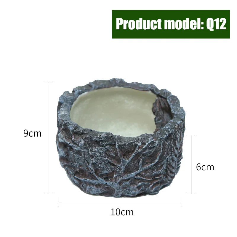 Crawler Pet Feeder Bowl Basin Resin Non-toxic Food Water Pot Reptile Turtle Scorpion Lizard Gecko Decor Pets Supply Accessories