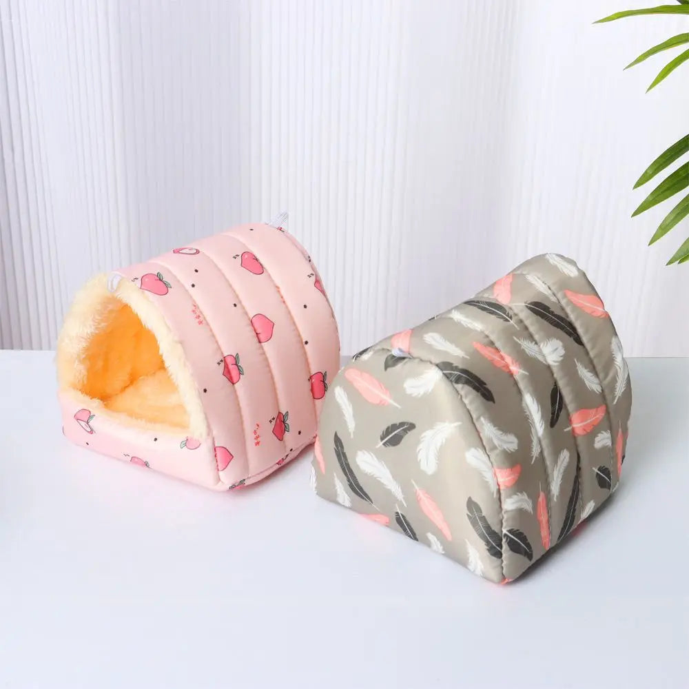 Hamster Nest Winter Warm Soft Mat Hangable Hamster House Small Animal Sleeping Bed Mini Pet Rabbit Squirrel Nest Guinea Pig Nest