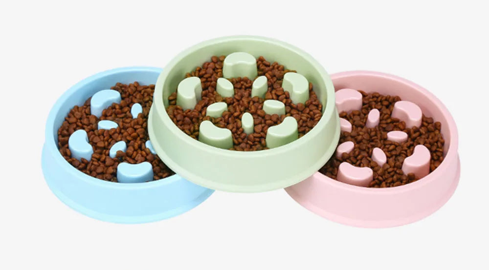 Slow Feeder Dog Bowls Dishes Bloat Stop Puppy Food Water Bowl for Dog Cat Non Slip Slow Eating Puzzle Maze Fun Pet Feeding Bowl