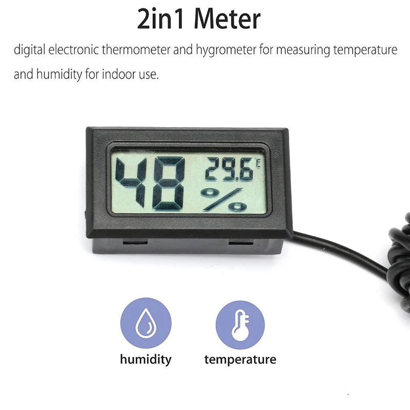 High Accurately Digital Thermometer Hygrometer Meter For Reptile Turtle Terrarium Aquarium Tank Accessories Temperature Humidity