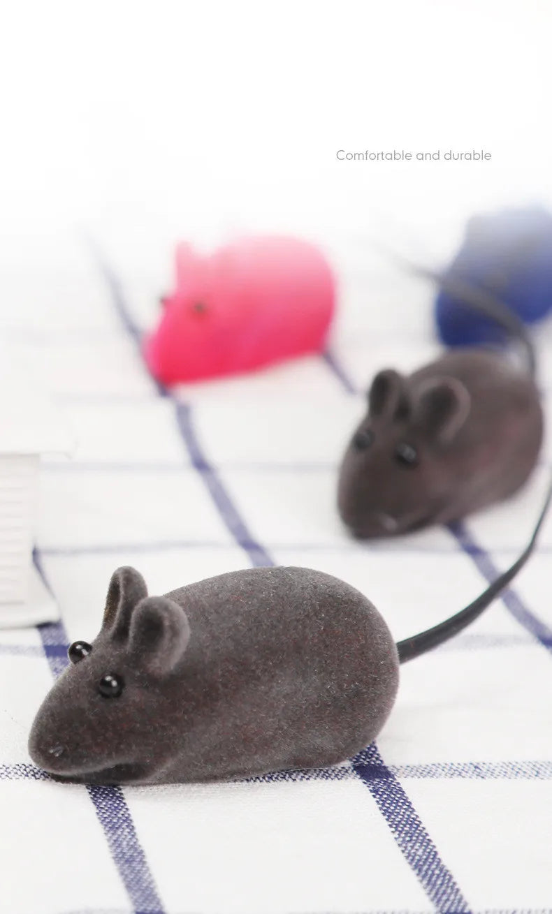 Squeaker Mouse Cat Toy Interative Flocking Voice Realistic Mouse For Playing Funny Toys for Kitten Cat Game Pet Supplies