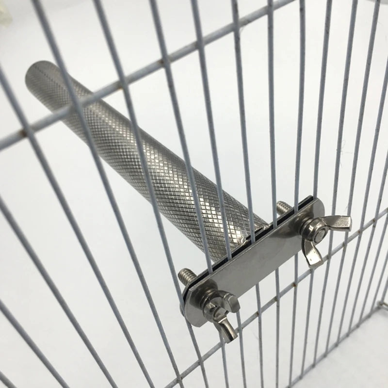20/25/30CM Parrot Perches Bird Stainless Steel Stand Scratching Stick Climbing Paw Grinding Toys for Birds Cage Accessories