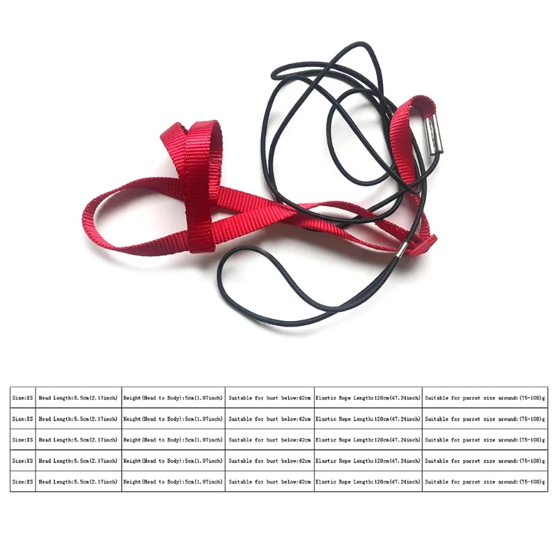 Parrot Bird Harness Leash Adjustable Anti-Bite Training Rope Outdoor Flying Traction Straps Band