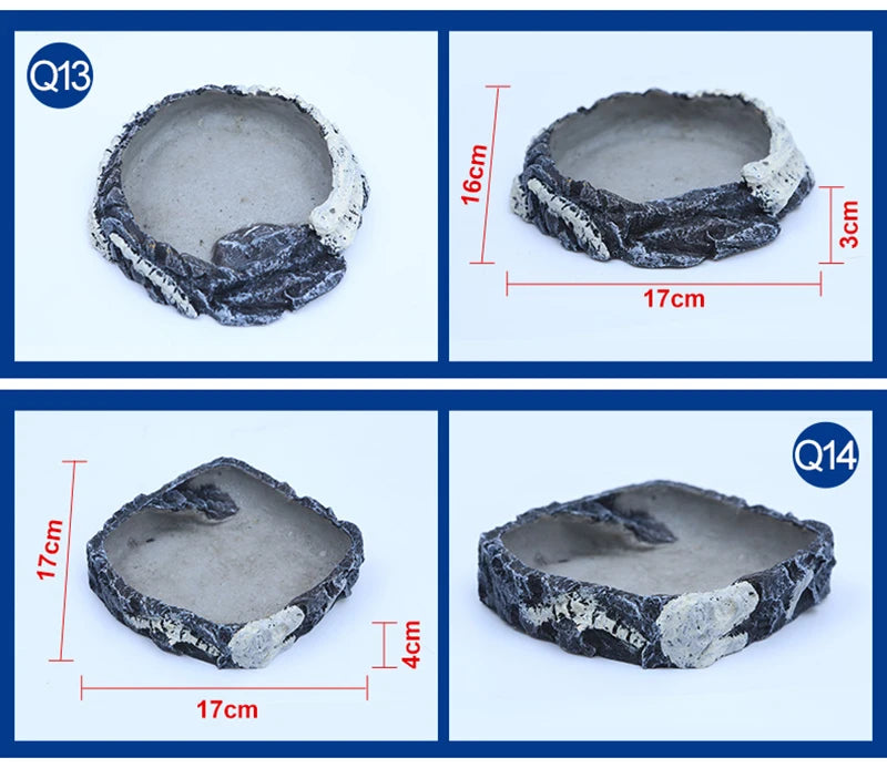 Crawler Pet Feeder Bowl Basin Resin Non-toxic Food Water Pot Reptile Turtle Scorpion Lizard Gecko Decor Pets Supply Accessories