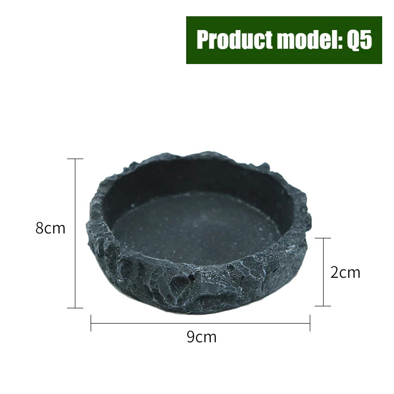 Crawler Pet Feeder Bowl Basin Resin Non-toxic Food Water Pot Reptile Turtle Scorpion Lizard Gecko Decor Pets Supply Accessories