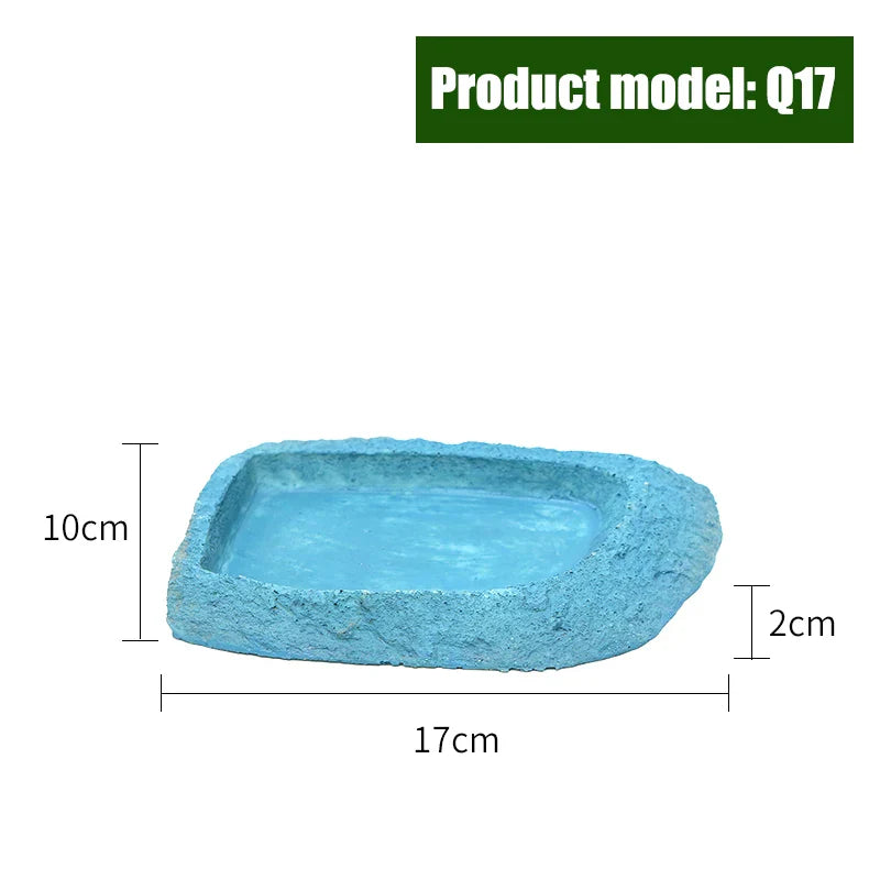 Crawler Pet Feeder Bowl Basin Resin Non-toxic Food Water Pot Reptile Turtle Scorpion Lizard Gecko Decor Pets Supply Accessories