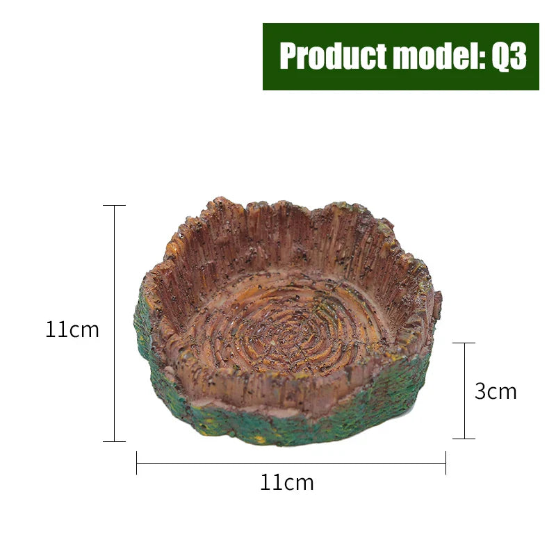 Crawler Pet Feeder Bowl Basin Resin Non-toxic Food Water Pot Reptile Turtle Scorpion Lizard Gecko Decor Pets Supply Accessories