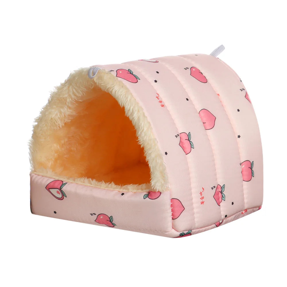 Hamster Nest Winter Warm Soft Mat Hangable Hamster House Small Animal Sleeping Bed Mini Pet Rabbit Squirrel Nest Guinea Pig Nest