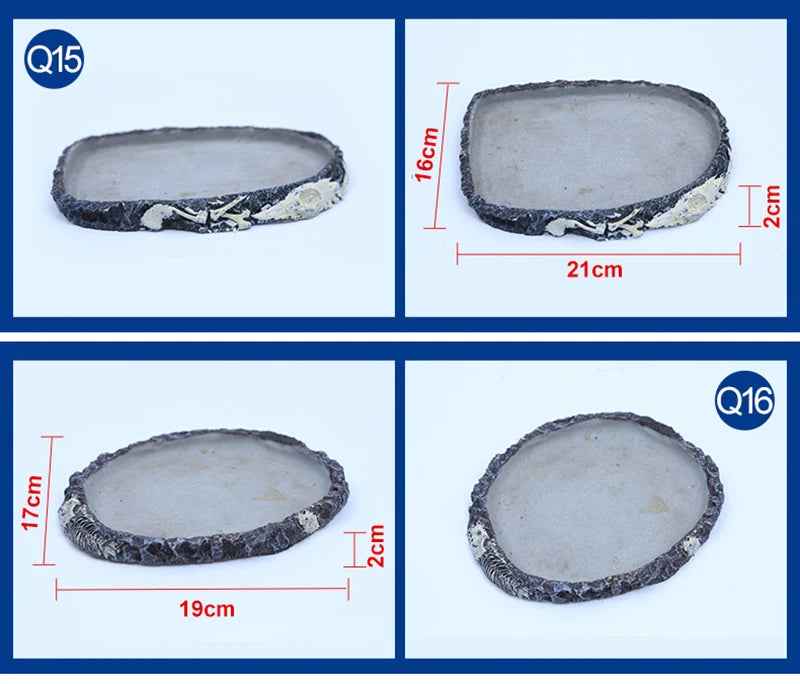 Crawler Pet Feeder Bowl Basin Resin Non-toxic Food Water Pot Reptile Turtle Scorpion Lizard Gecko Decor Pets Supply Accessories