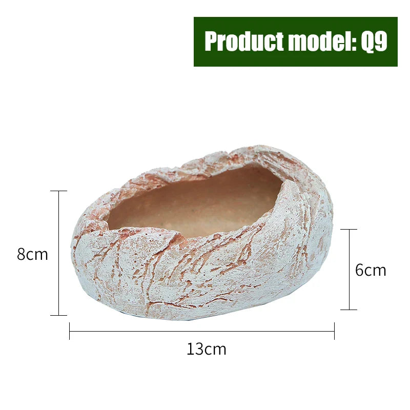 Crawler Pet Feeder Bowl Basin Resin Non-toxic Food Water Pot Reptile Turtle Scorpion Lizard Gecko Decor Pets Supply Accessories
