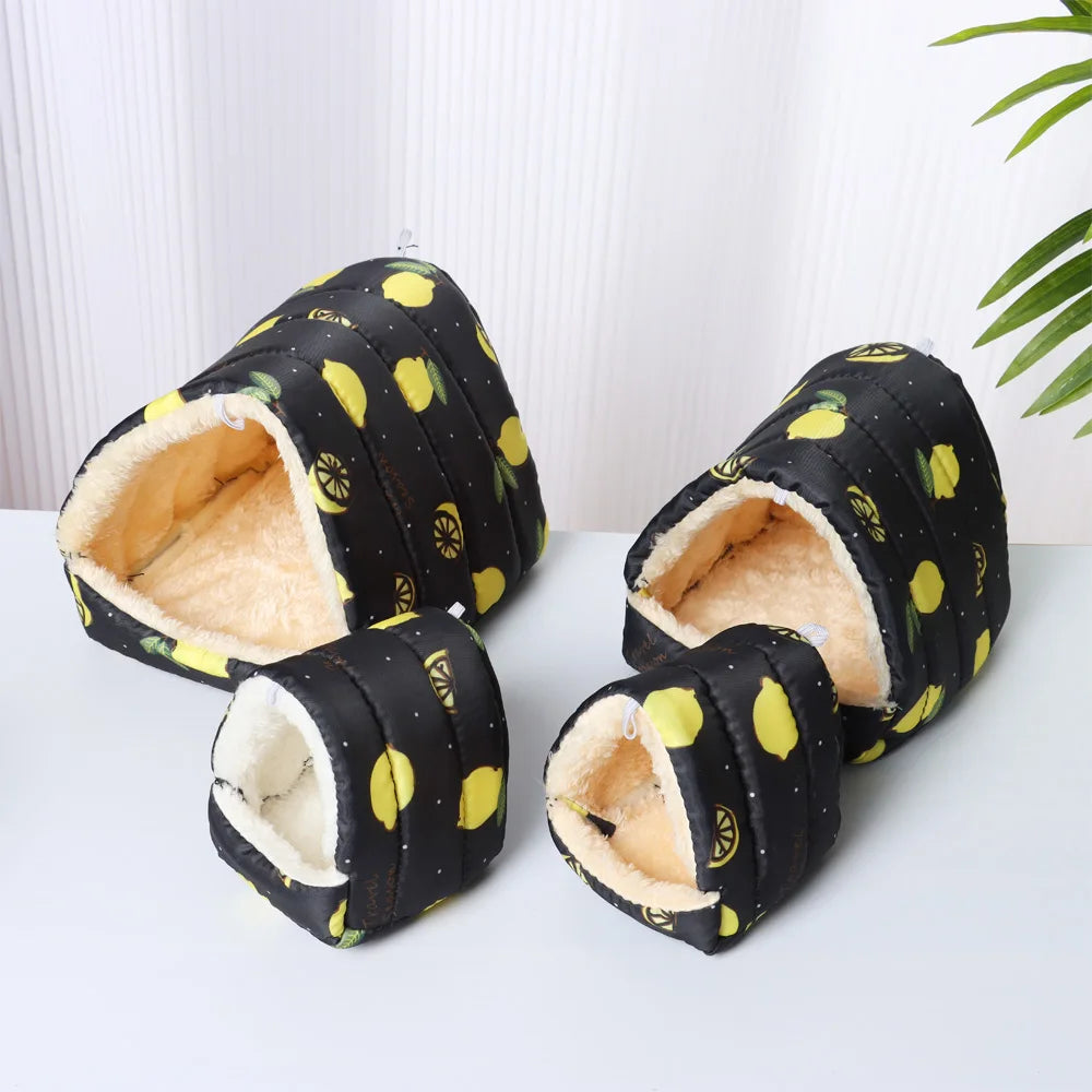 Hamster Nest Winter Warm Soft Mat Hangable Hamster House Small Animal Sleeping Bed Mini Pet Rabbit Squirrel Nest Guinea Pig Nest