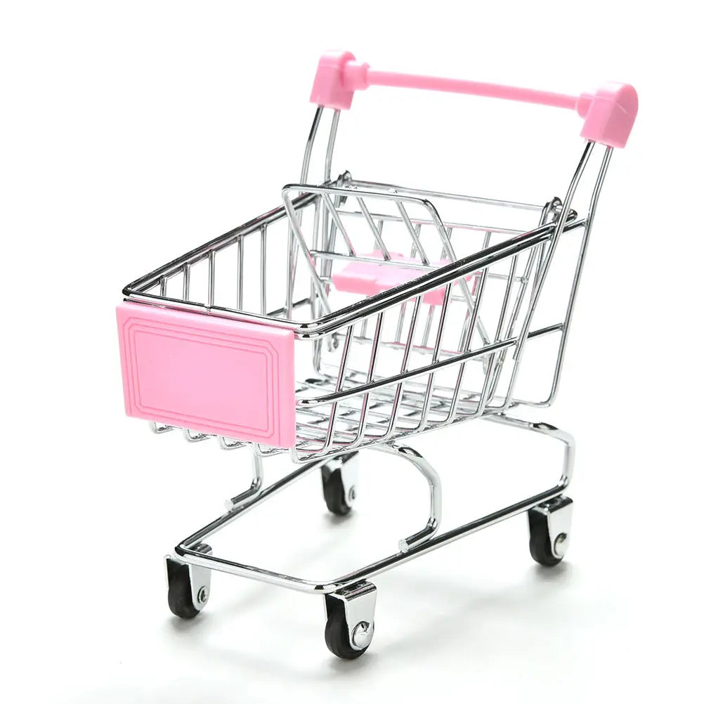 1pc 12*11.5*7.5cm Funny Mini Bird Parrot Mouse Cat Toy Supermarket Shopping Cart Intelligence Growth Parrot Toys