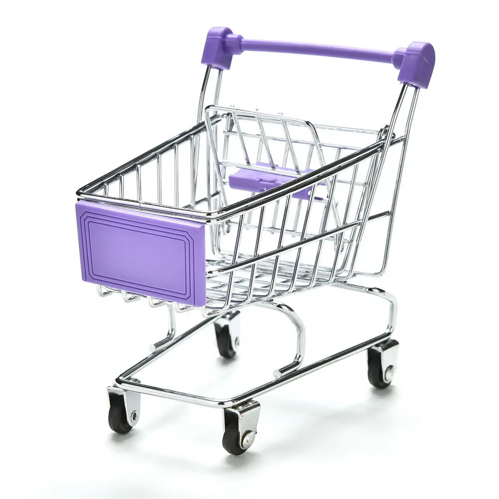 1pc 12*11.5*7.5cm Funny Mini Bird Parrot Mouse Cat Toy Supermarket Shopping Cart Intelligence Growth Parrot Toys