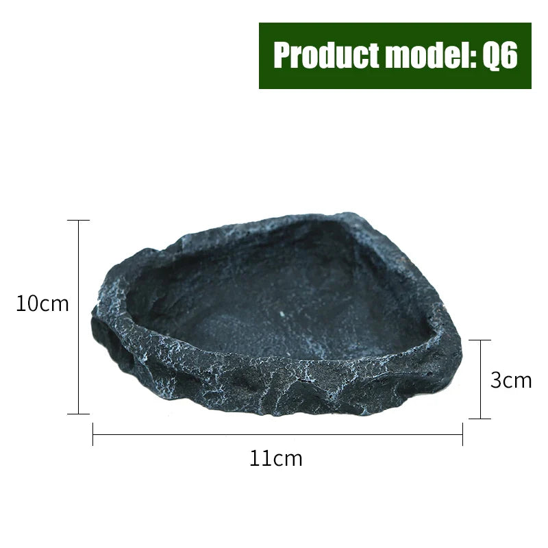Crawler Pet Feeder Bowl Basin Resin Non-toxic Food Water Pot Reptile Turtle Scorpion Lizard Gecko Decor Pets Supply Accessories