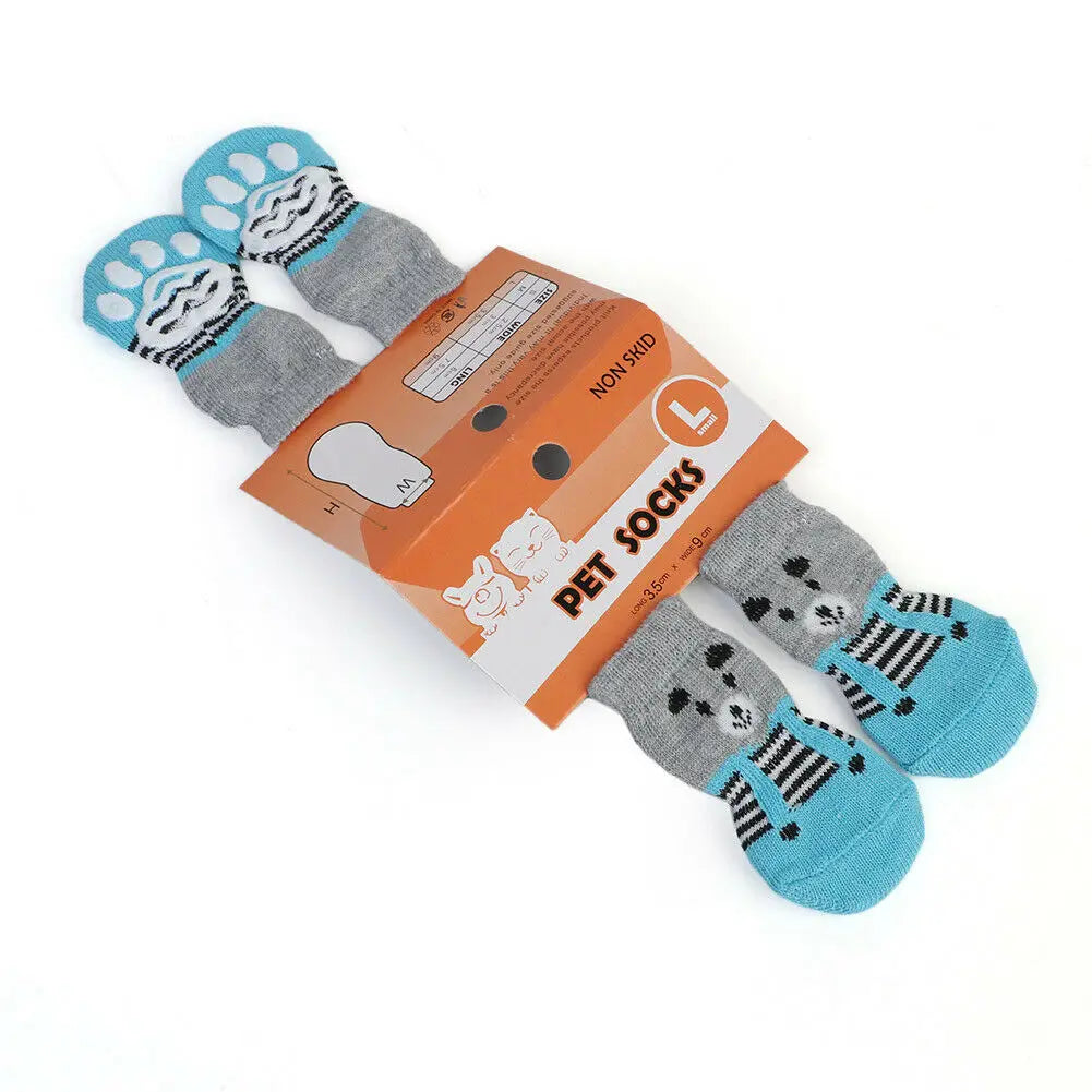 Non-Slip Dog Socks Cute Indoor Boots Socks Knitted Pet Puppy Shoes Paw Print for Small Medium Large Dogs Cat Dog Supplies