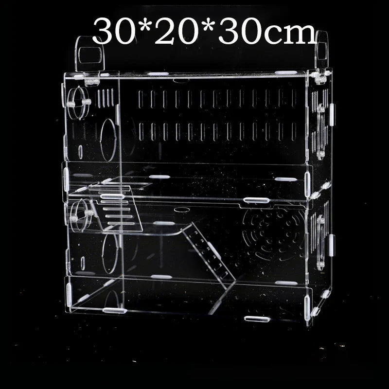 Acrylic Hamster Cage Transparent Single/Double/ Three Layer Villa Guinea Pig Golden Silk Bear Empty Cage Supplies Small Pet Nest