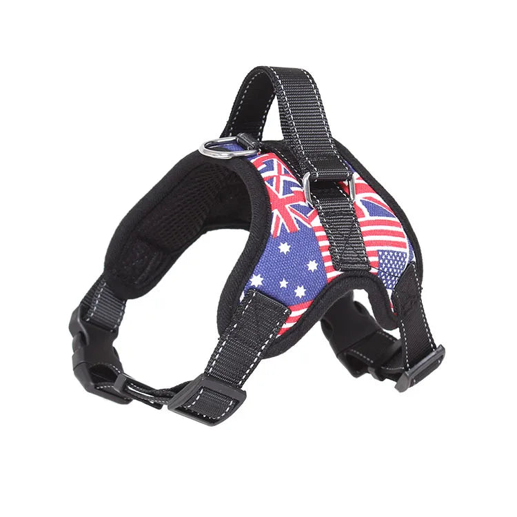 Nylon Adjustable Pet Harness For Dogs Reflective Dog Harness No Pull Small Medium Large Dog Harness Leash Dog Supplies