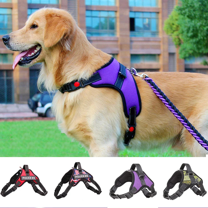 Nylon Adjustable Pet Harness For Dogs Reflective Dog Harness No Pull Small Medium Large Dog Harness Leash Dog Supplies