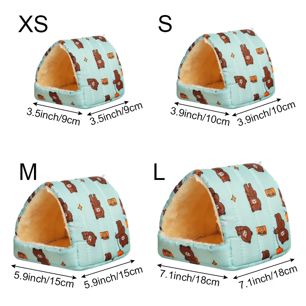 Hamster Nest Winter Warm Soft Mat Hangable Hamster House Small Animal Sleeping Bed Mini Pet Rabbit Squirrel Nest Guinea Pig Nest