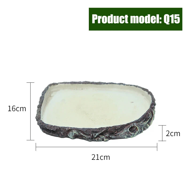 Crawler Pet Feeder Bowl Basin Resin Non-toxic Food Water Pot Reptile Turtle Scorpion Lizard Gecko Decor Pets Supply Accessories