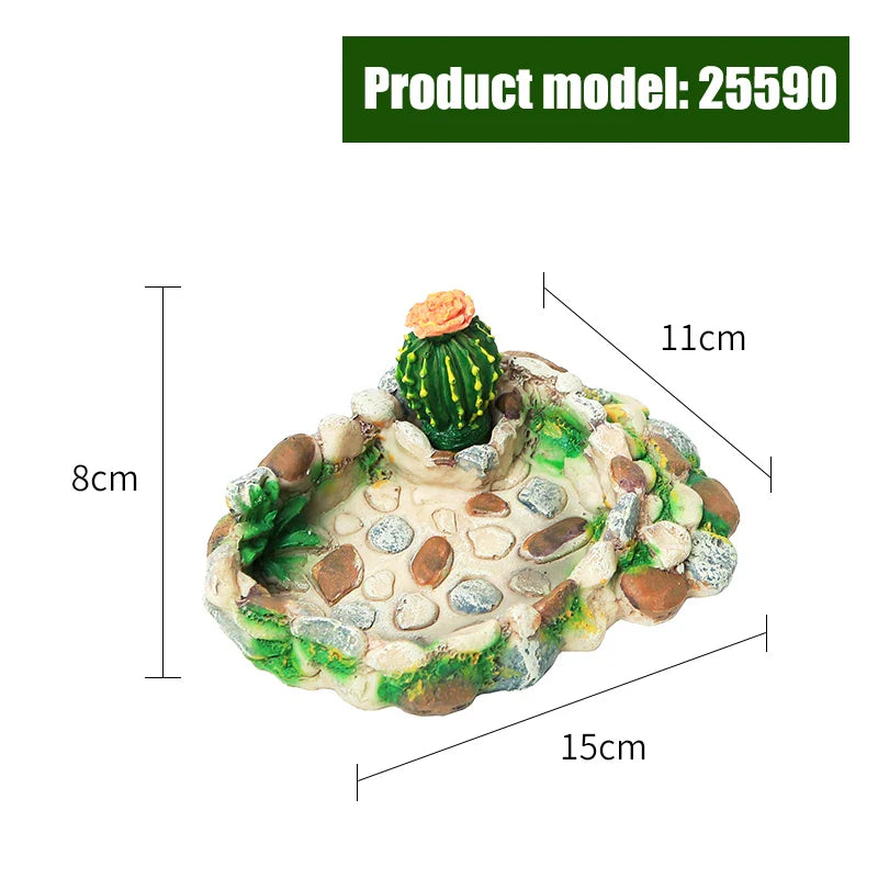 Crawler Pet Feeder Bowl Basin Resin Non-toxic Food Water Pot Reptile Turtle Scorpion Lizard Gecko Decor Pets Supply Accessories