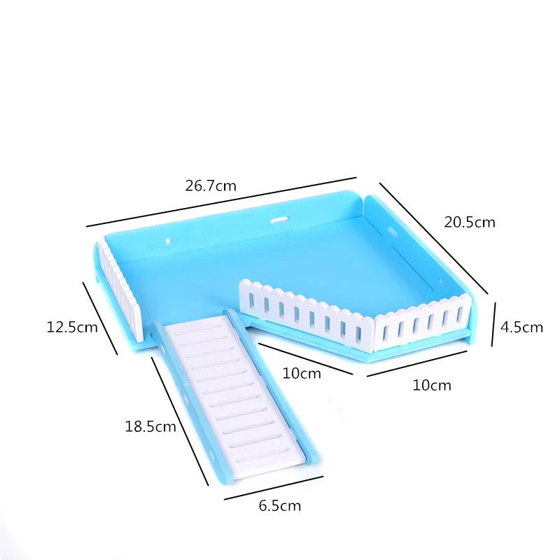 Double Layer Hamster Playing Standing Platform Safety Climbing Ladder Small Animals Cage Toys for Mouse Rat