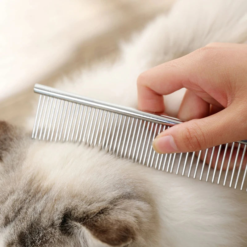 Stainless Steel Dog Comb Long Thick Hair Fur Removal Brush 16/19cm Pets Dog Cat Grooming Dematting Combs for Shaggy Dogs