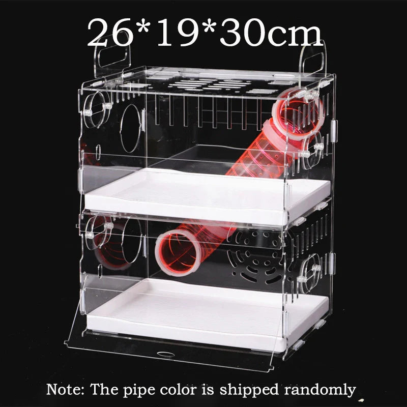 Acrylic Hamster Cage Transparent Single/Double/ Three Layer Villa Guinea Pig Golden Silk Bear Empty Cage Supplies Small Pet Nest