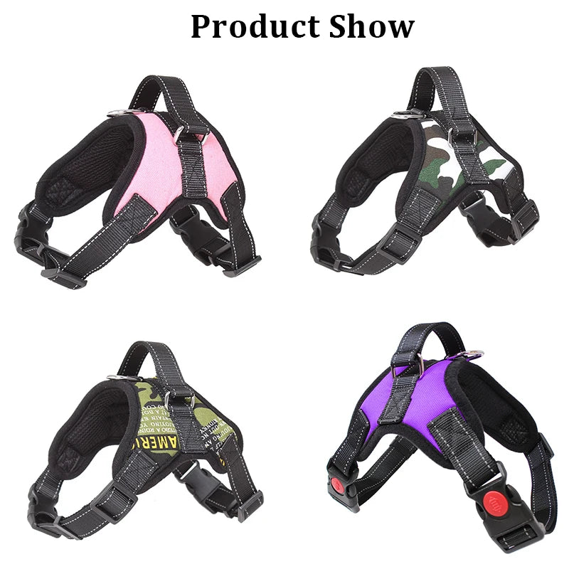 Nylon Adjustable Pet Harness For Dogs Reflective Dog Harness No Pull Small Medium Large Dog Harness Leash Dog Supplies