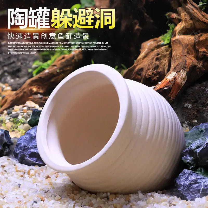 Mini Ceramic Tanks Fish Shrimp House Nest Spawning Breeding Cave Clay Pots Fish Tank Landscaping Decorations Aquarium Ornaments