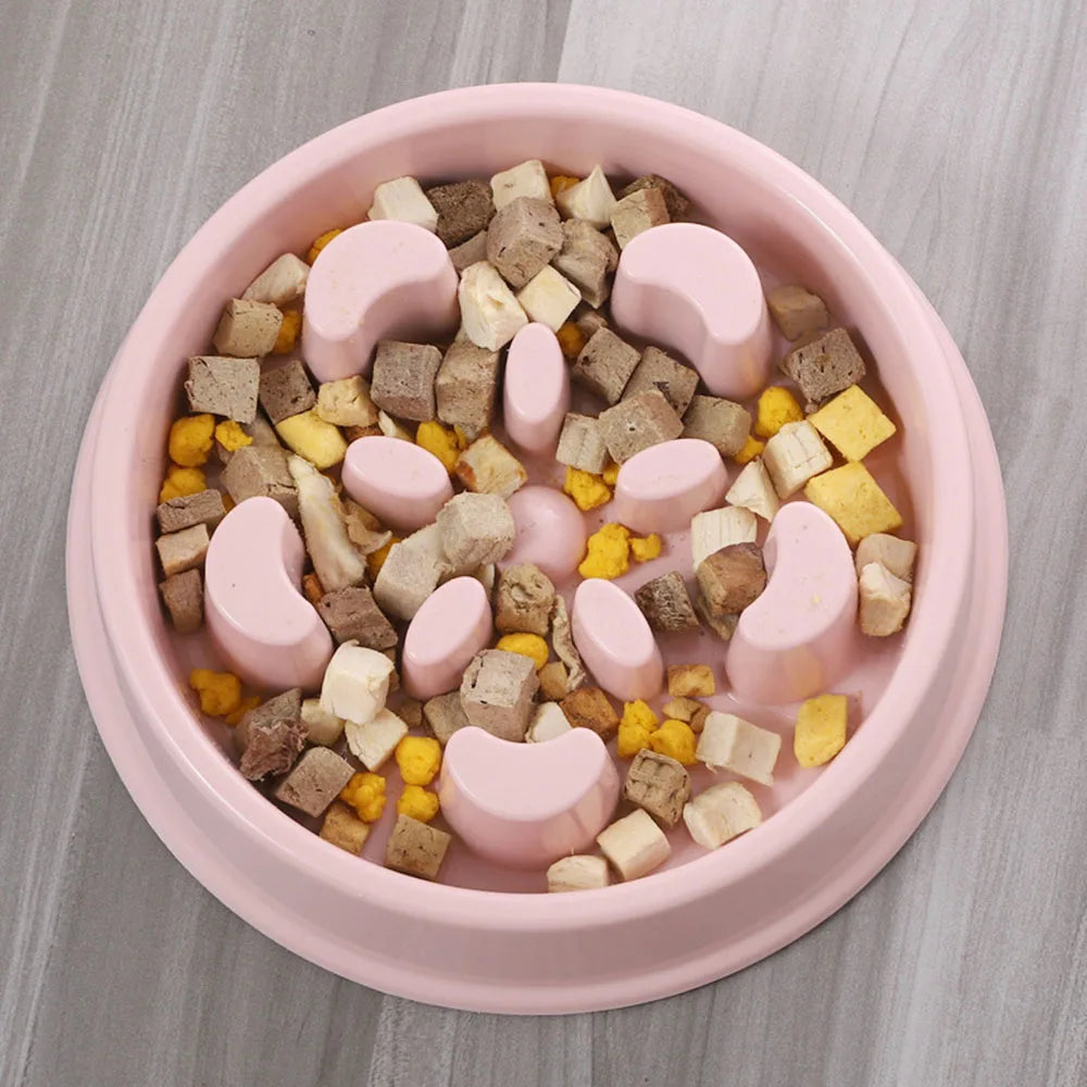 Slow Feeder Dog Bowls Dishes Bloat Stop Puppy Food Water Bowl for Dog Cat Non Slip Slow Eating Puzzle Maze Fun Pet Feeding Bowl