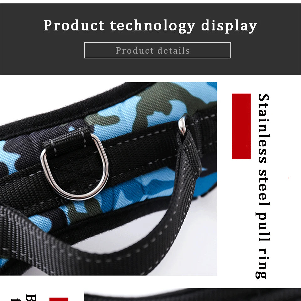 Nylon Adjustable Pet Harness For Dogs Reflective Dog Harness No Pull Small Medium Large Dog Harness Leash Dog Supplies