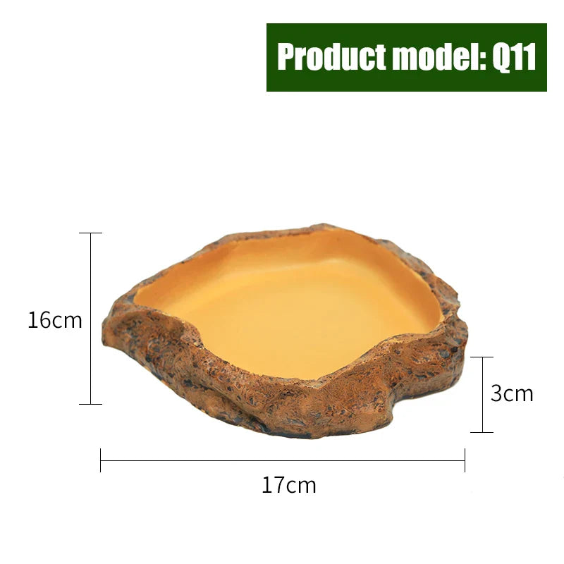 Crawler Pet Feeder Bowl Basin Resin Non-toxic Food Water Pot Reptile Turtle Scorpion Lizard Gecko Decor Pets Supply Accessories