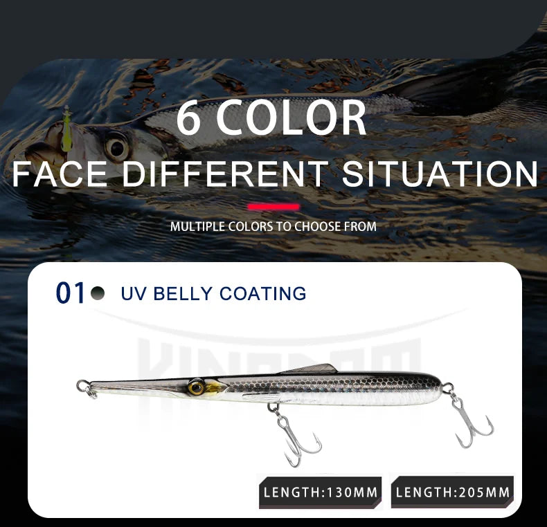 Kingdom Fishing Lures 11g 13g 30g 40g 205mm 130mm Long Casting Needle Pencil Artificial Stickbaits Sinking Floating Fishing Lure