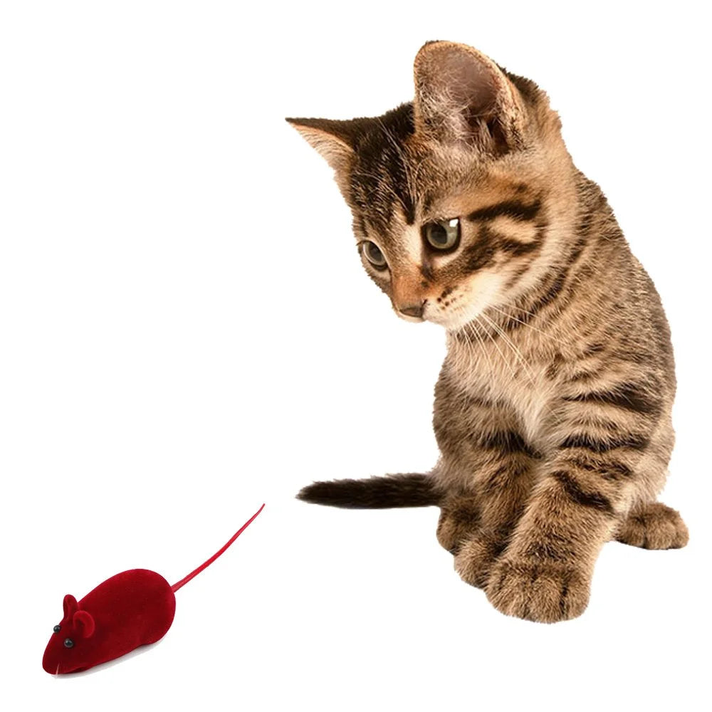 Squeaker Mouse Cat Toy Interative Flocking Voice Realistic Mouse For Playing Funny Toys for Kitten Cat Game Pet Supplies
