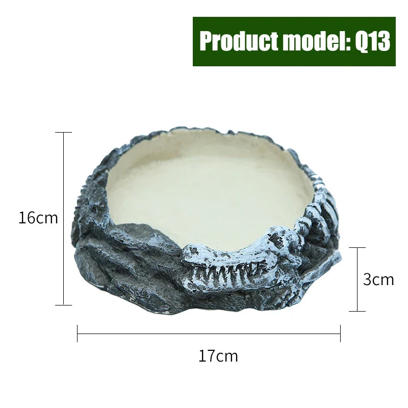 Crawler Pet Feeder Bowl Basin Resin Non-toxic Food Water Pot Reptile Turtle Scorpion Lizard Gecko Decor Pets Supply Accessories